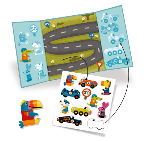 Djeco Thick and removable Stickers Cars