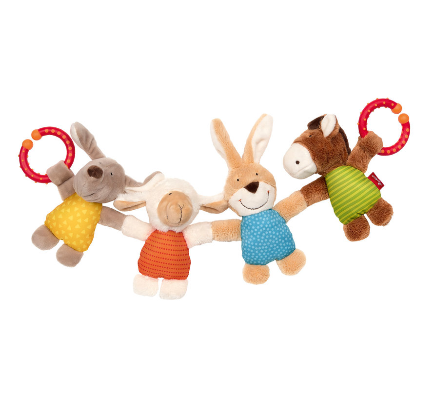 Pram Chain Plush Farm Animals