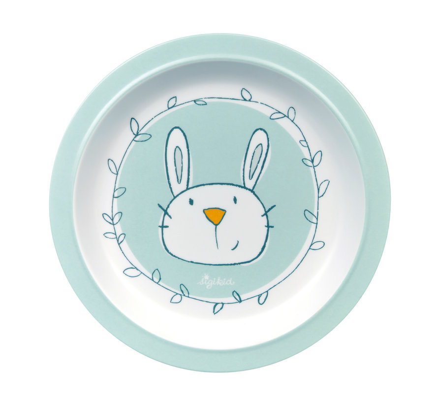 Melamine Plate Baby Series Bunny Blue