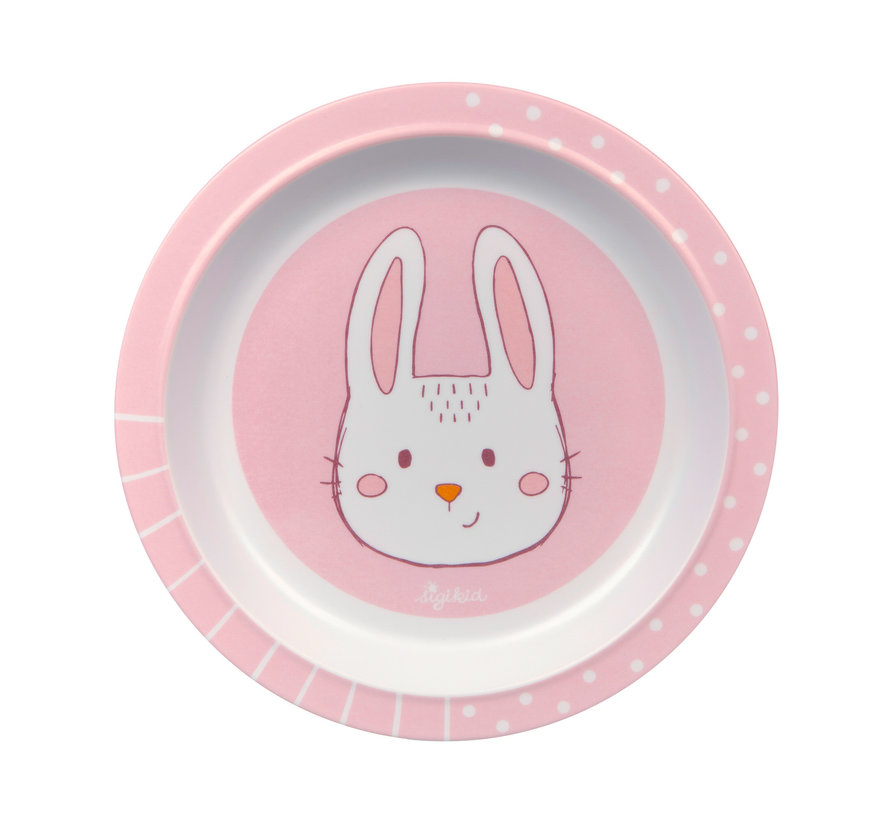 Melamine Plate Baby Series Bunny Pink