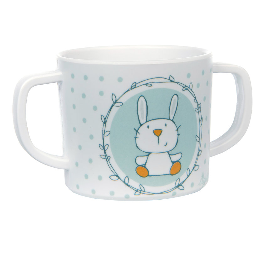 Two Handle Blue Bunny Cup