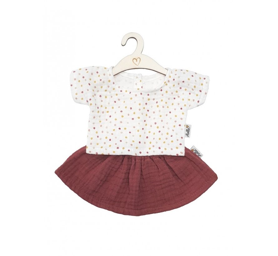 Doll Skirt and Shirt Blush Sweet Dots