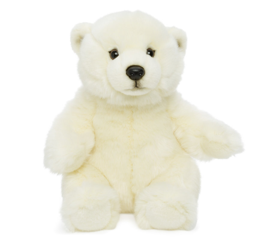 Stuffed Animal Polar Bear Sitting 22 cm