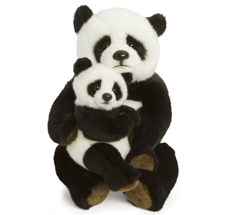 Stuffed Animal Panda Mother and Child 28 cm