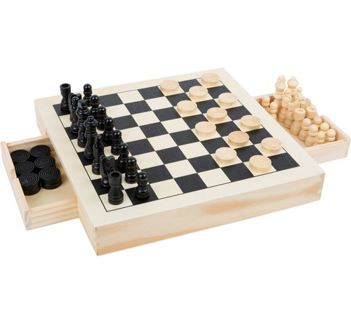 Small Foot Chess, Draughts & Nine Men's Morris Game Set