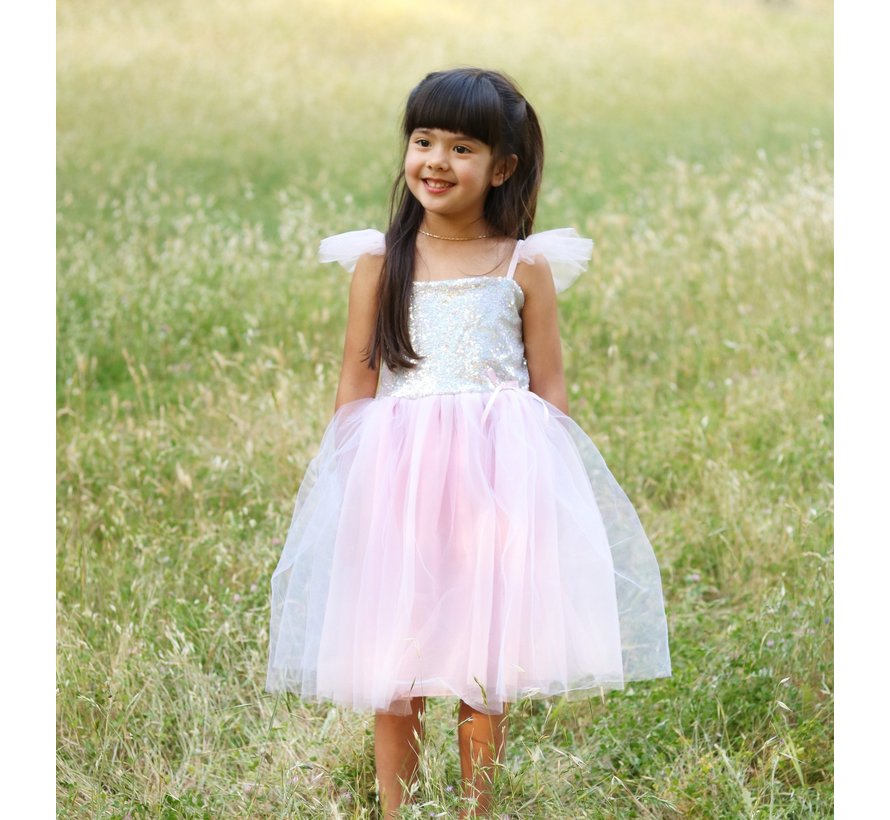 Silver Sequins Princess Dress Size 3-4