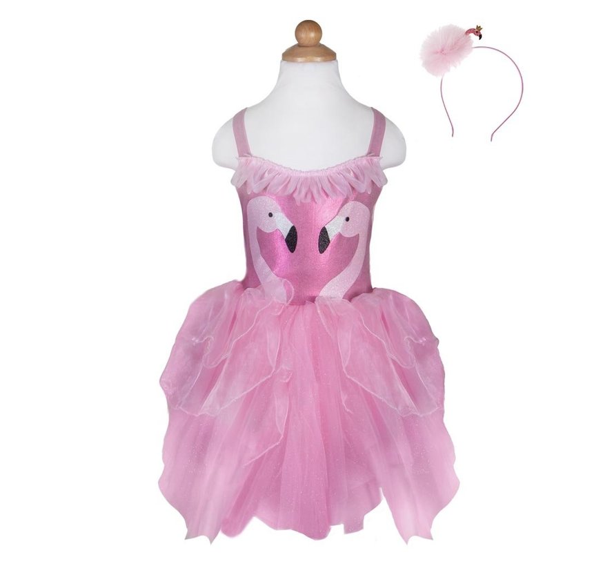 Fancy Flamingo Dress & Headband