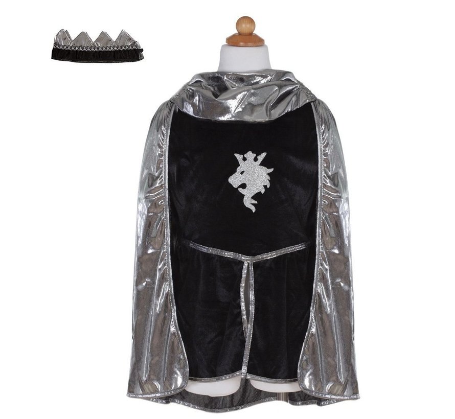 Knight set Silver with Tunic, Cape and Crown Size 5-6