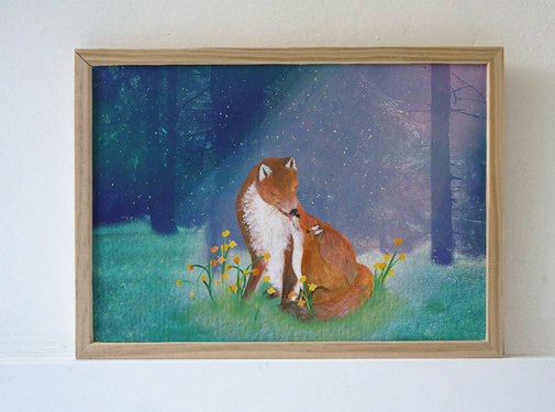 Lotte Drouen Poster Grote en Kleine Vos A4