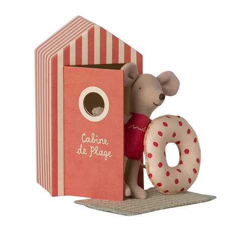 Maileg Beach Mice Little Sister in Cabin de Plage 11 cm