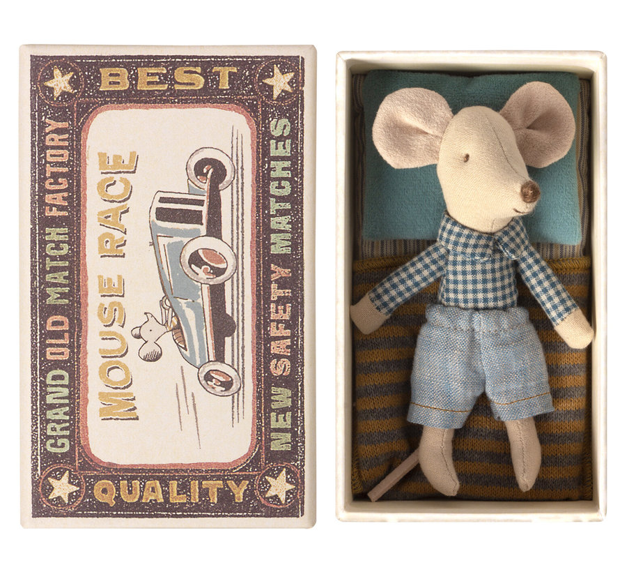 Little Brother Mouse in Matchbox 10 cm