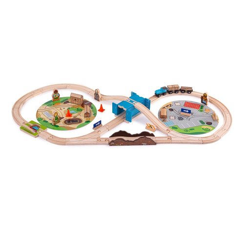 Bigjigs Construction Train Set 50-pcs