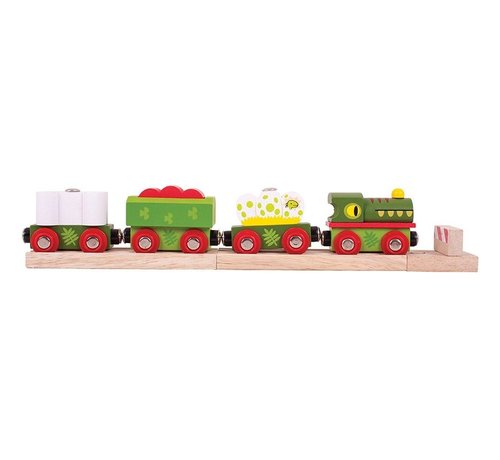 Bigjigs Dinosaur Railway Engine and Carriages