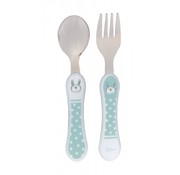 sigikid Cutlery set fork & spoon bunny, mint green