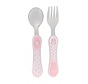 Cutlery set fork & spoon bunny, pastel pink