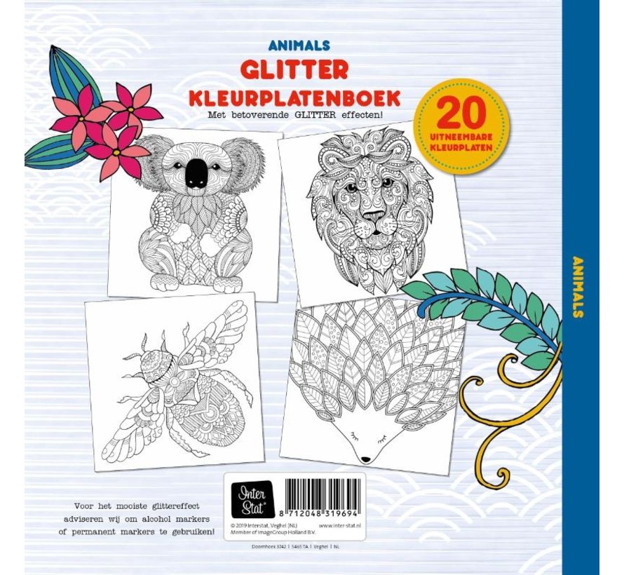 Glitter Kleurplaten Boek Animals