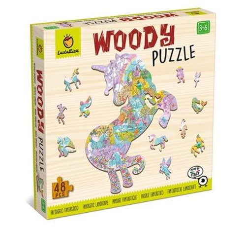 Woody Houten Puzzel Speelset Unicorn