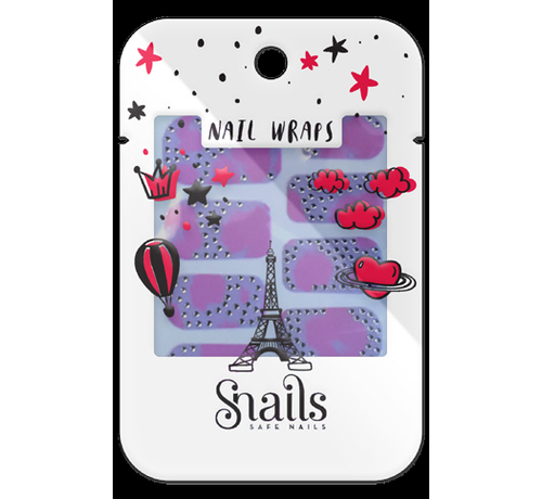 Snails Nagel Wrap Stickers Pink Zebra