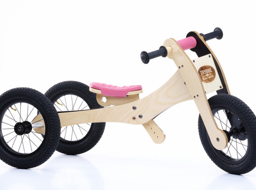 Trybike Loopfiets Hout 4-in-1 Roze