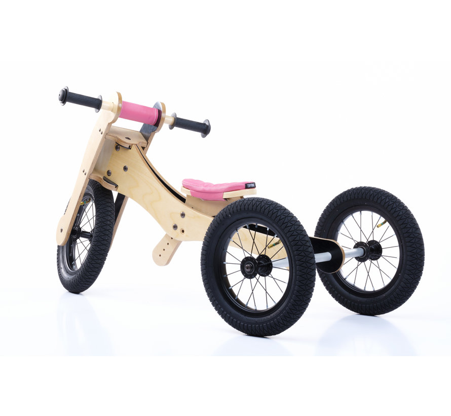 Loopfiets Hout 4-in-1 Roze