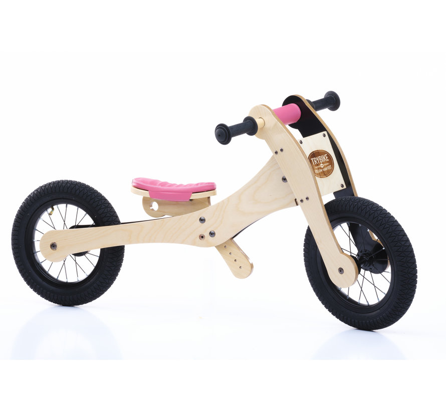 Loopfiets Hout 4-in-1 Roze