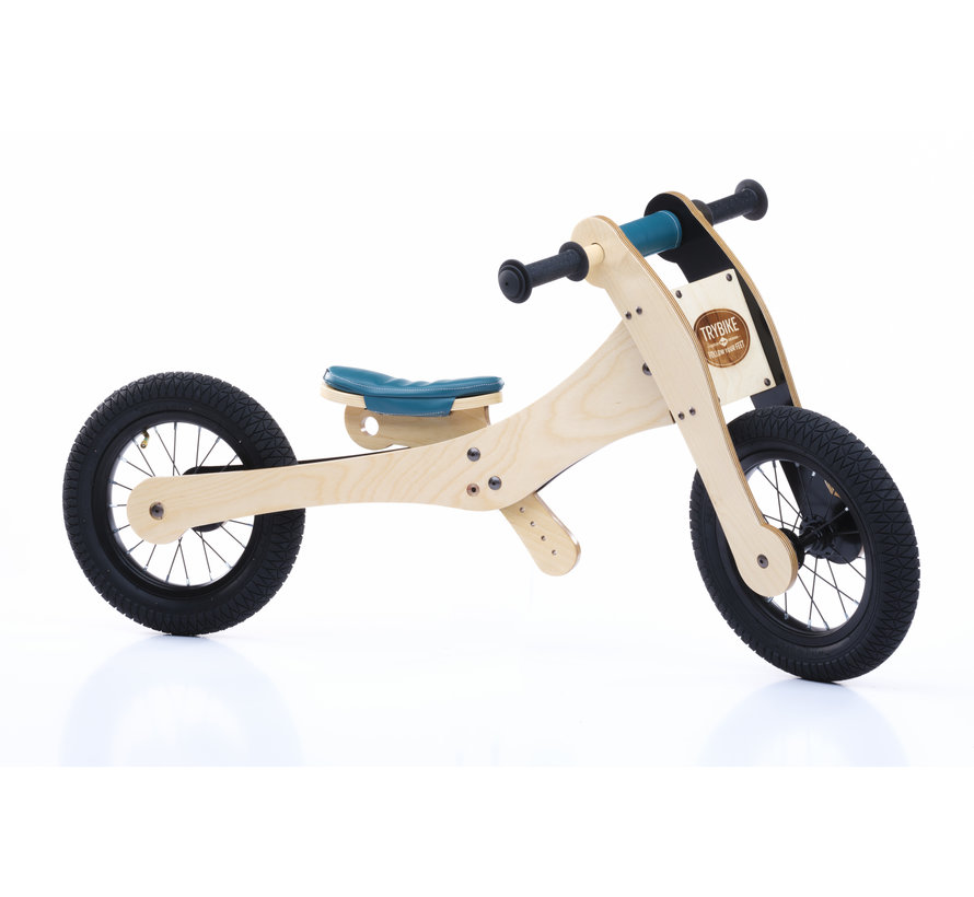 Loopfiets Hout 4-in-1 Blauw