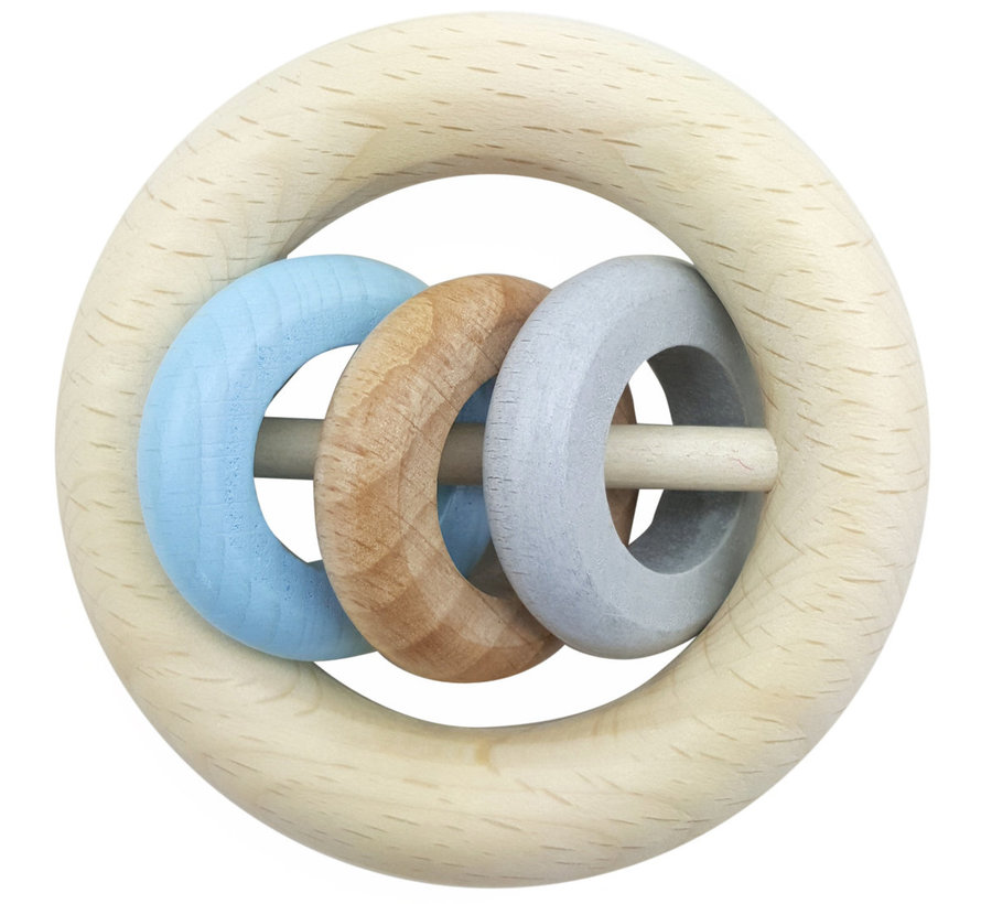 Rattle Three Rings Nature Blue