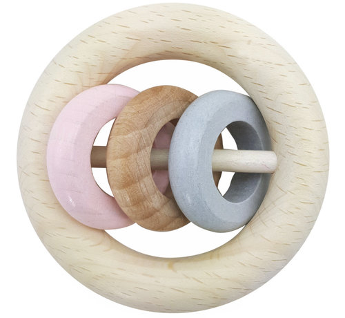 Hess Rattle Three Rings Nature Blue/Pink