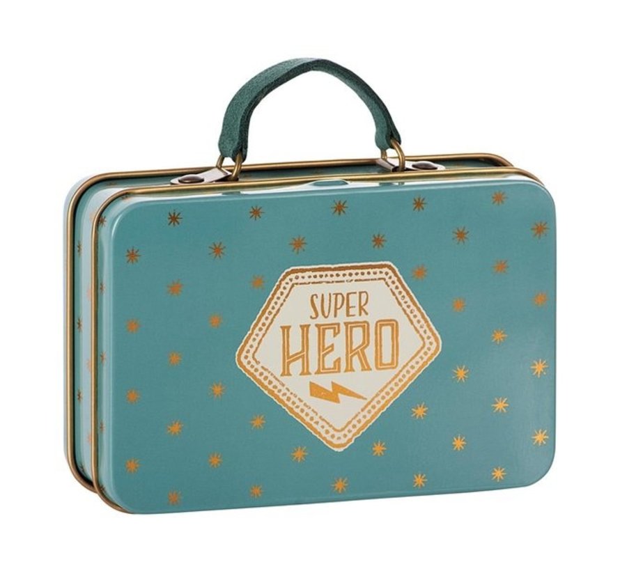 Metal Suitcase, Blue, Gold stars