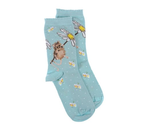 Wrendale Designs Mouse Sock - Oops a Daisy