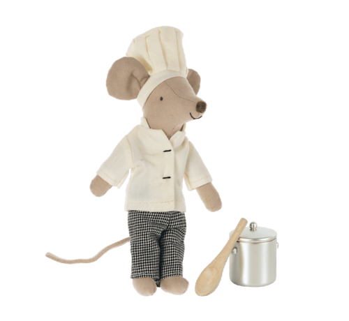 Maileg Chef mouse w. soup pot and spoon