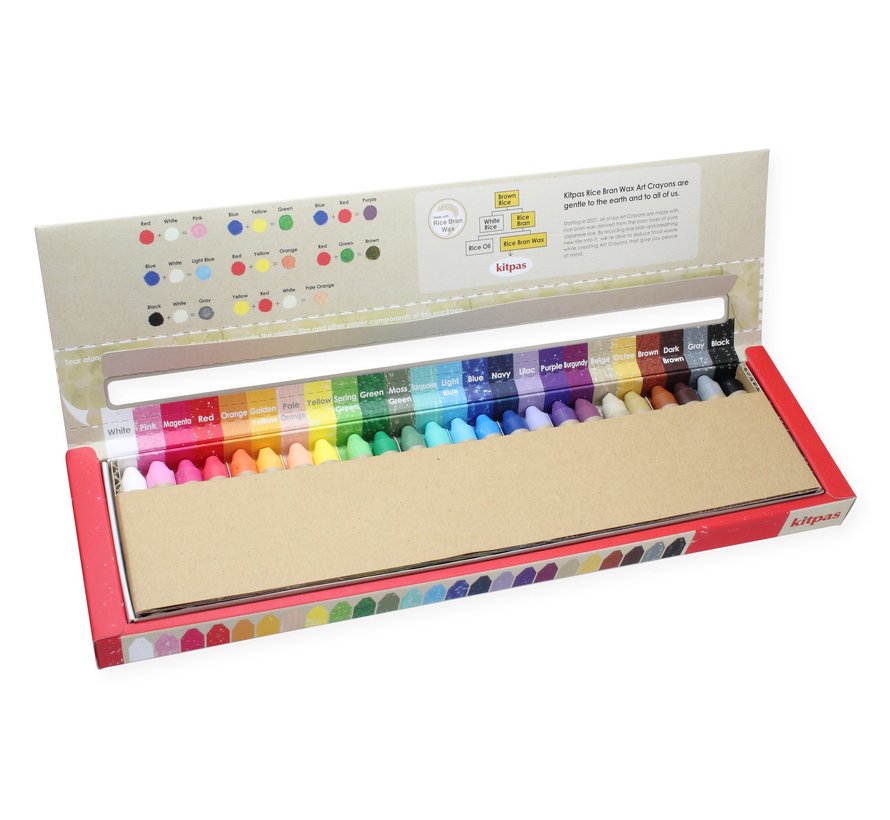 Rice Bran Wax Art Crayons Medium Set 24-pcs
