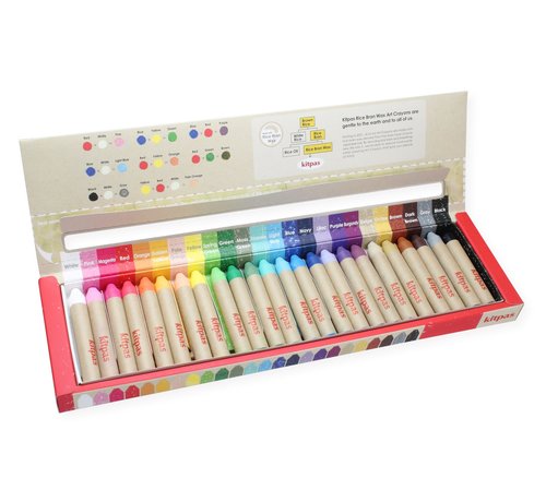 Kitpas Rice Bran Wax Art Crayons Medium Set 24-pcs