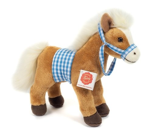 Hermann Teddy Knuffel Paard Staand met Zadel 23cm