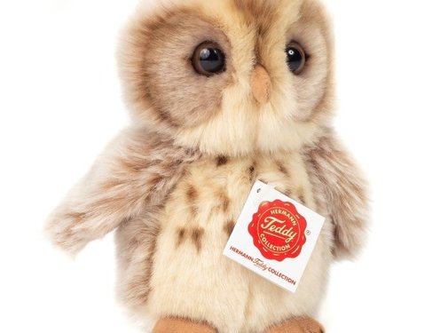 Hermann Teddy Stuffed Animal Owl Light Brown 16cm
