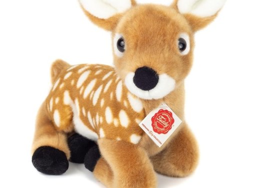 Hermann Teddy Stuffed Animal Deer Cub Lying 25cm