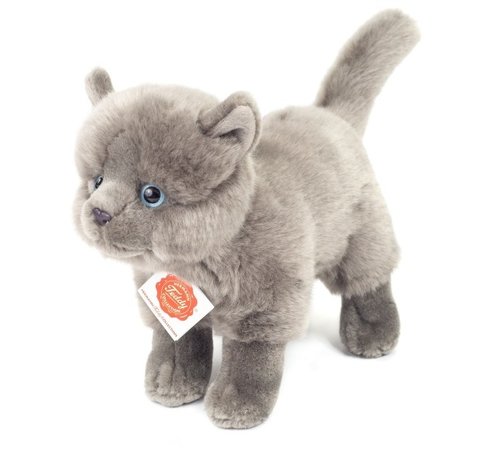 Hermann Teddy Stuffed Animal Cat Chartreux Standing 20cm