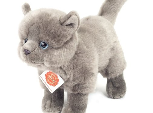 Hermann Teddy Stuffed Animal Cat Chartreux Standing 20cm