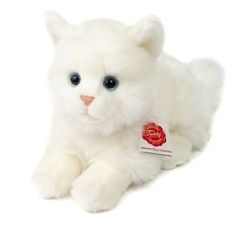 Hermann Teddy Knuffel Kat Britse Korthaar Wit 20cm