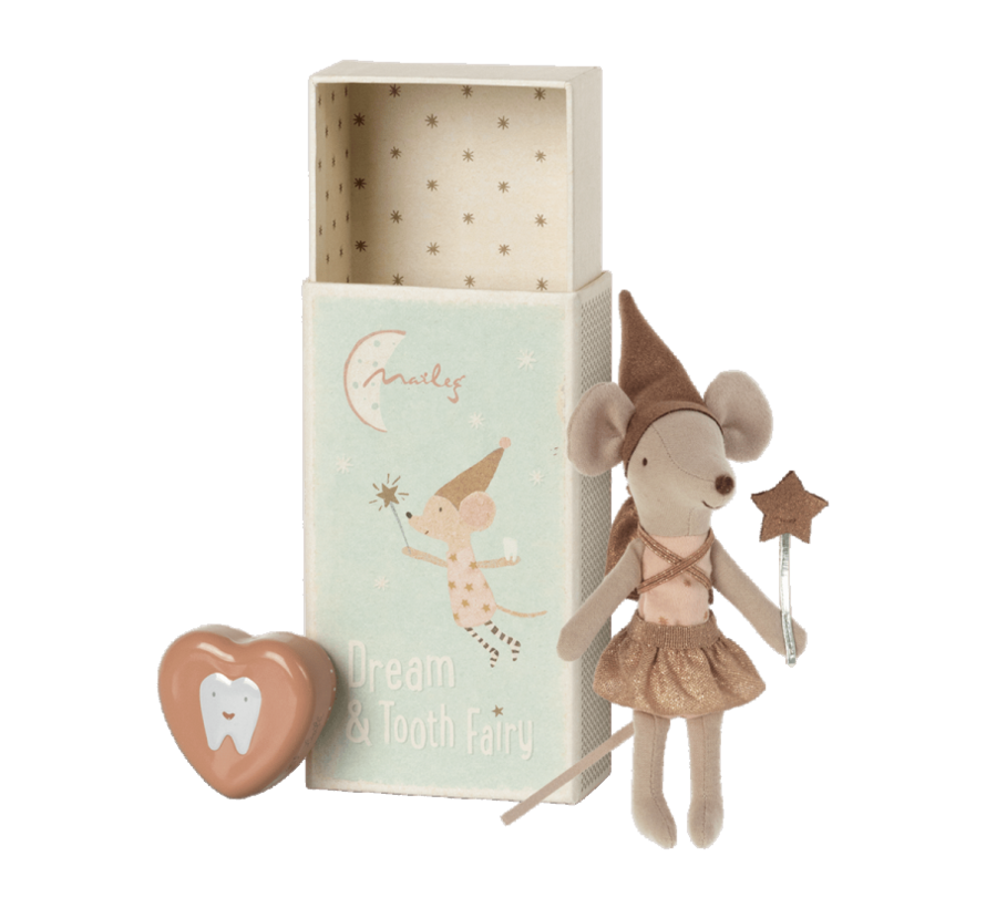 Tooth fairy mouse in matchbox - Rose