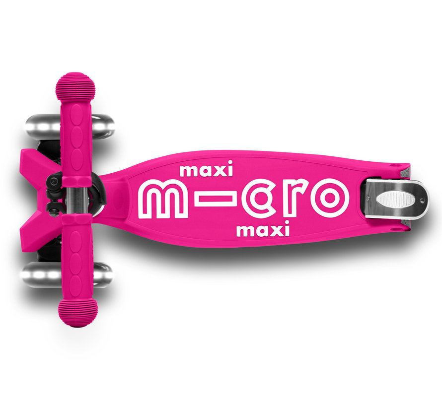 Maxi Micro Step Deluxe Inklapbaar Neon Roze Led