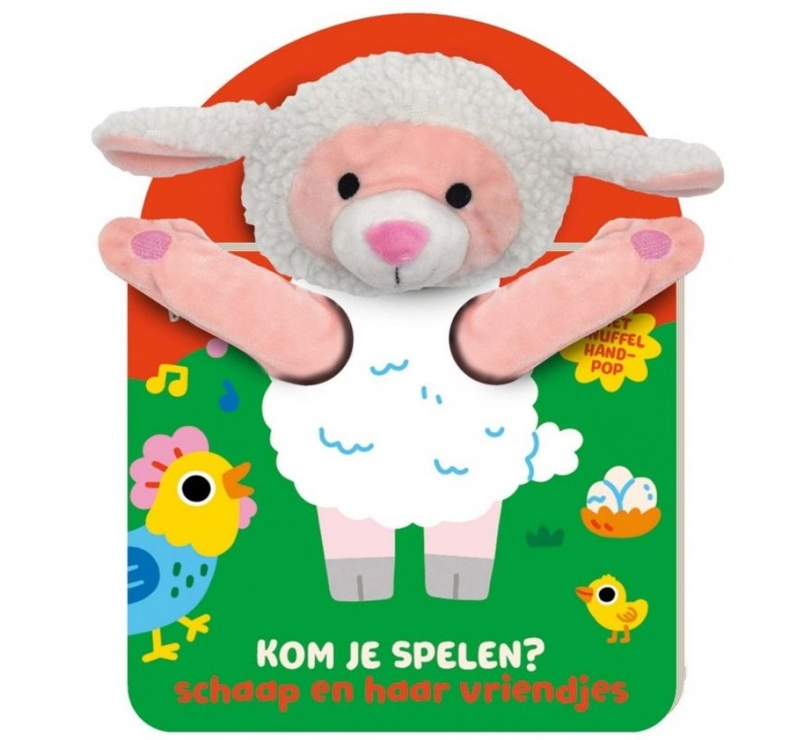 Handpopboek - kom je spelen? schaap