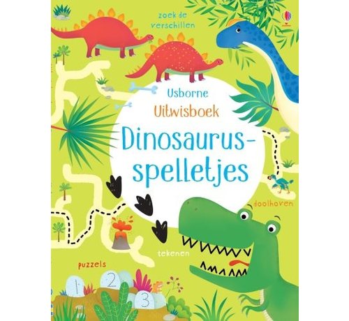 Uitgeverij Usborne Uitwisboek Dinosaurusspelletjes