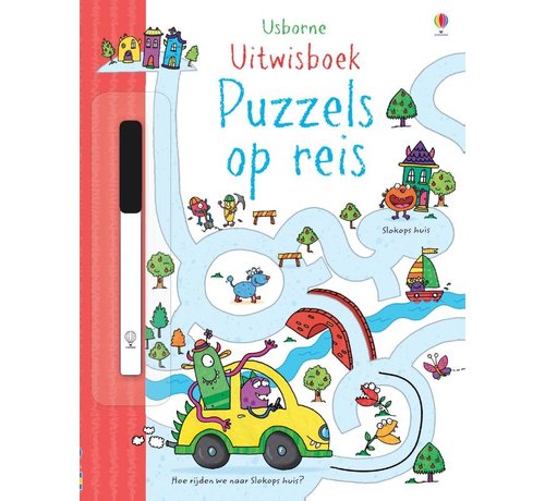Uitgeverij Usborne Uitwisboek Puzzels op reis