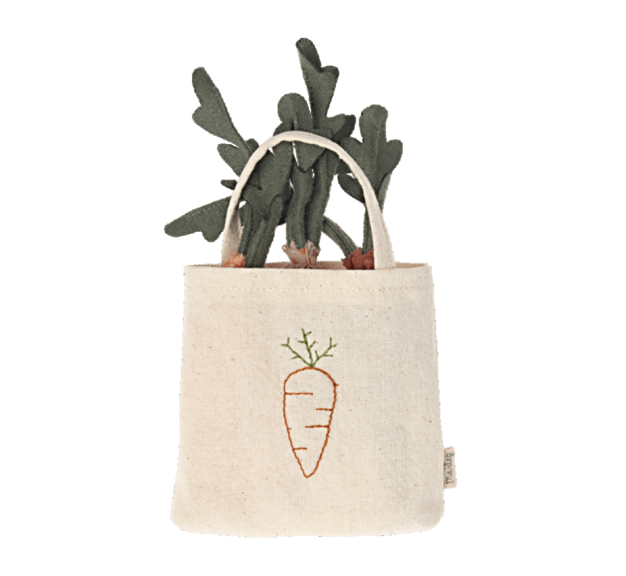 Carrots in shopping bag