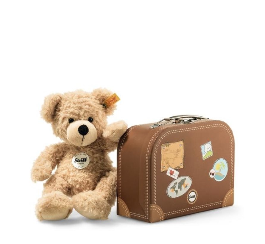 Fynn Teddy bear in suitcase, beige