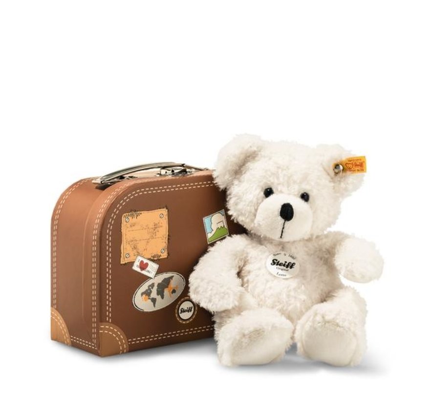 Lotte Teddy bear in suitcase, white