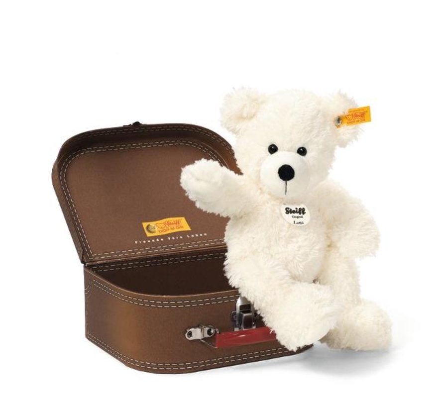 Lotte Teddy bear in suitcase, white