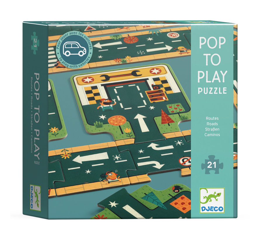 Pop to Play Puzzel Roads 21 pcs