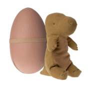 Maileg Gantosaurus in egg, Medium - Dark ocher